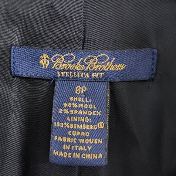 Brooks Brothers Blazer Womens 6P 6 Petite Gray‎ Stellita Fit Italian Wool Jacket - Picture 2 of 8